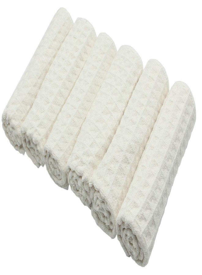 VeraSong Microfiber Kitchen Cleaning Cloth Thick Dish Rags Waffle Weave Washcloths Dish Cloths Ultra Absorbent Odor Free 12inch X 12inch 6 Pack Beige - Image 4